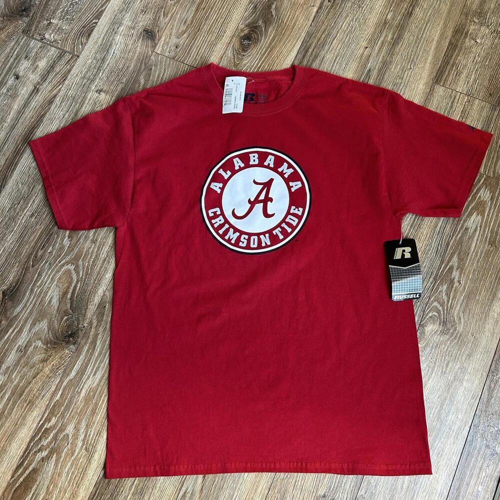 Alabama Crimson Tide Shirt Men's M Red Short Sleeve Russell NCAA Football